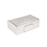 A George VI sterling silver cigarette box, Birmingham 1939 by Roberts and Dore Ltd