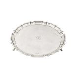 A George V sterling silver salver, Sheffield 1932 by Duncan and Scobbie