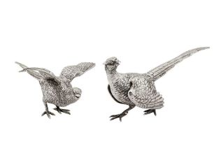 A pair of mid-20th century sterling silver table ornaments, import marks for London 1966 by Israel F