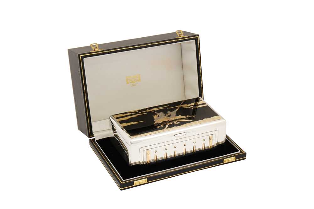 Polo interest – A fine early 20th century Art Deco sterling silver, gold, and lacquer cigarette box, - Image 4 of 8