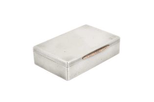 A George VI sterling silver cigarette box, Birmingham 1947 by A Wilcox