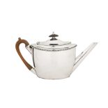 A George III sterling silver teapot, London 1788 by John Scofield (reg. 13th Jan 1778)