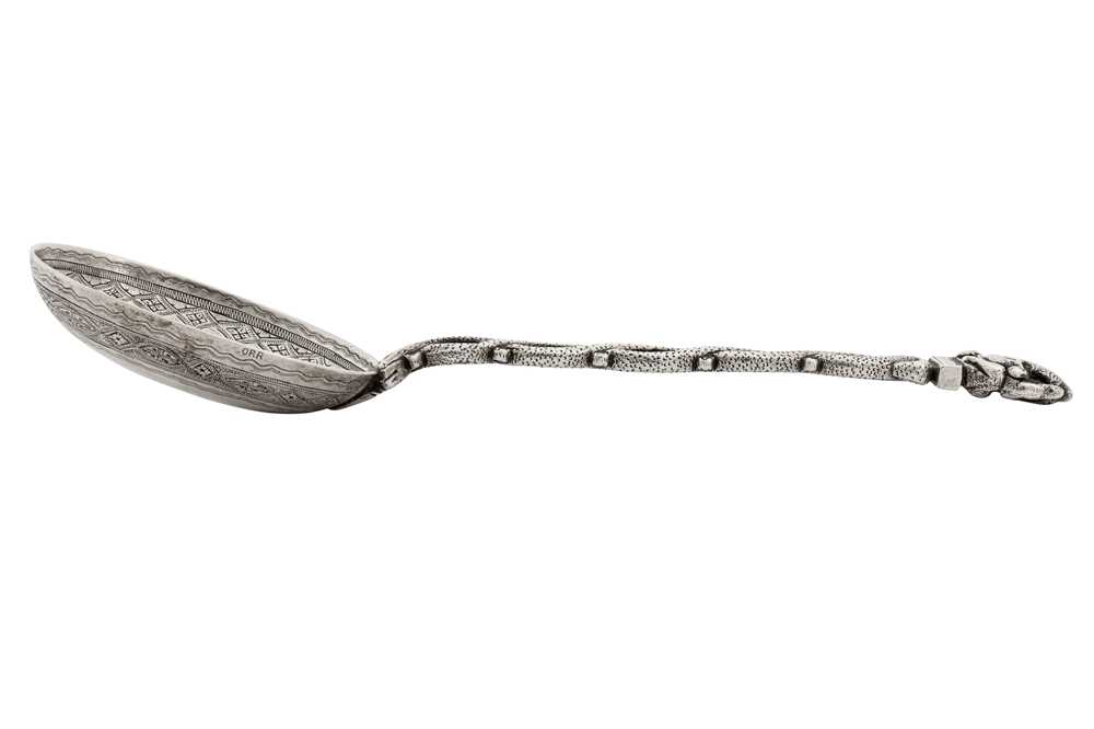 A rare late 19th century Anglo – Indian silver spoon, Madras circa 1890 by Peter Orr - Image 2 of 6