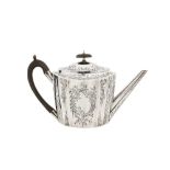 A George III sterling silver teapot, London 1798 by John Emes (this mark reg. 10th Jan 1798)