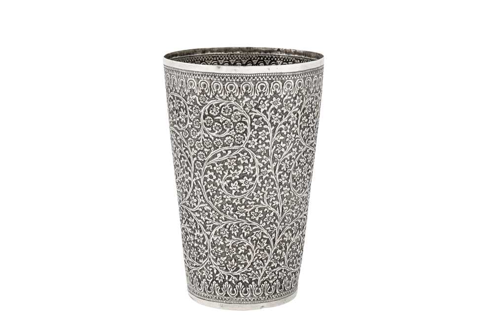 A late 19th century Anglo – Indian unmarked silver beaker, Kashmir circa 1890 - Image 3 of 5
