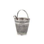 A mid-20th century Persian (Iranian) silver ice bucket, Isfahan circa 1950 mark of Bagher Parvaresh