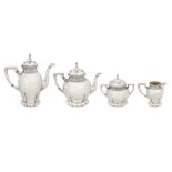 An early 20th century Swiss 800 standard silver 'secessionist' four-piece tea and coffee service, Sc