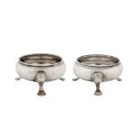 A pair of George II sterling silver salts, London 1744 by David Hennell (first reg. 23rd June 1736)