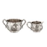 An early 20th century Chinese export silver strawberry set, Canton circa 1910 by Tai Chang Long reta