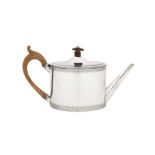 A George III sterling silver teapot, London 1792 by Henry Chawner