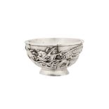 An early 20th century Japanese silver dragon bowl, Yokohama circa 1910