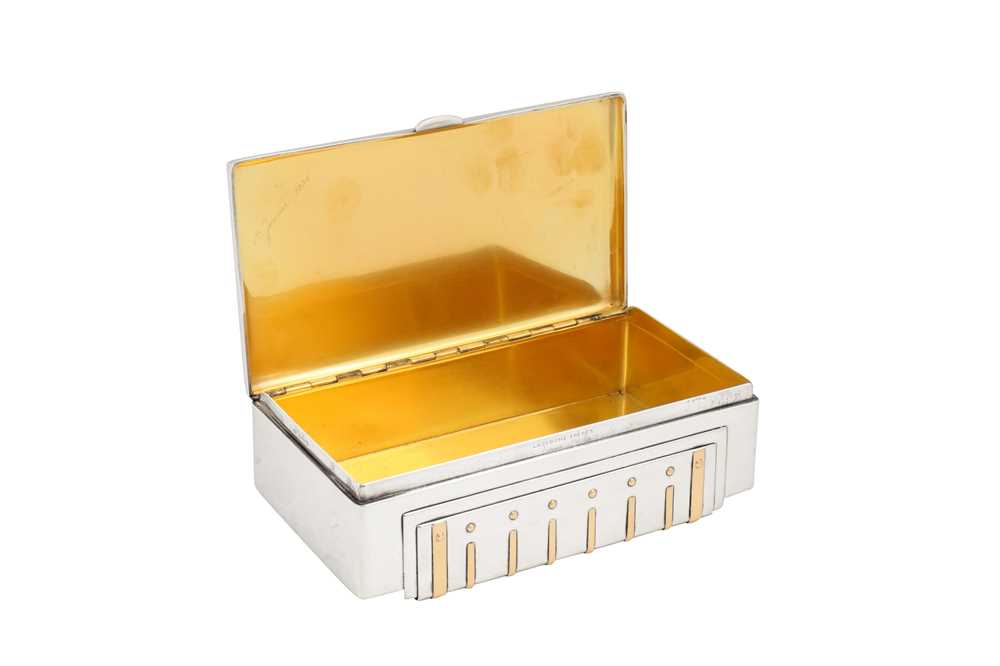 Polo interest – A fine early 20th century Art Deco sterling silver, gold, and lacquer cigarette box, - Image 3 of 8