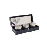 A cased set of Elizabeth II sterling silver George and Dragon commemorative boxes, London 1998 by Ch