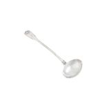 Baron Dimsdale - A George IV sterling silver soup ladle, London 1826 by Charles Eley (reg. 19th Jan