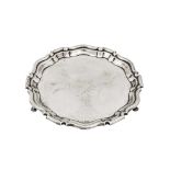 An Edwardian sterling silver salver, Sheffield 1909 by Mappin and Webb