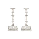 A pair of Elizabeth II sterling silver candlesticks, London 1966 by Spink and Son