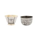 A Peter I early 18th century Russian 875 standard parcel gilt silver vodka cup (charka), Moscow circ