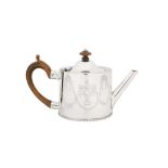 A George III sterling silver teapot, London 1775 by Walter Brind