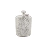 An early 20th century Chinese export silver spirit hip flask, Shanghai circa 1930 by Hua, retailed b