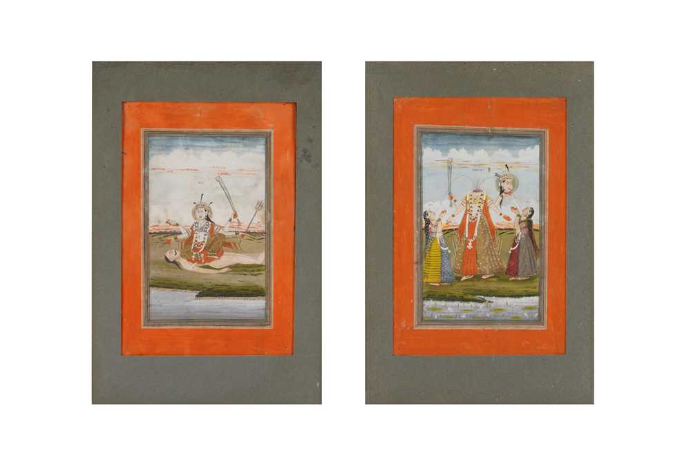 TWO ILLUSTRATIONS FROM A DEVI BHAGAVATA PURANA SERIES: CHHINNAMASTA AND TARA Possibly Murshidabad sc
