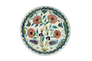 AN IZNIK-STYLE LACHENAL POTTERY DISH France, ca. 1870 - 1880