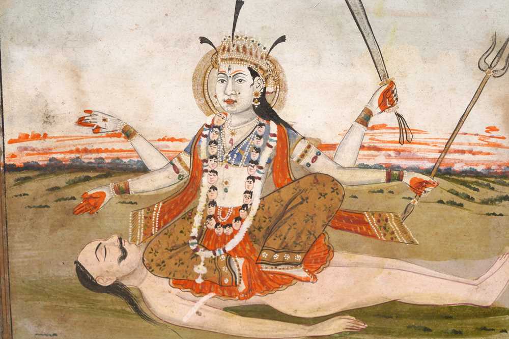 TWO ILLUSTRATIONS FROM A DEVI BHAGAVATA PURANA SERIES: CHHINNAMASTA AND TARA Possibly Murshidabad sc - Image 4 of 6