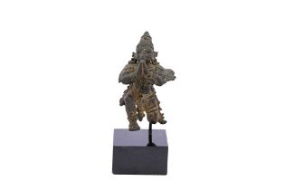 A SOUTH INDIAN BRONZE ANTHROPOMORPHISED FIGURINE OF VISHNU'S VAHANA (MOUNT), GARUDA Tamil Nadu, Sout