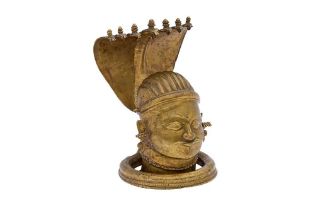 A LARGE CAST BRASS SHIVA LINGAM COVER WITH NAGAS Maharashtra, Western India, 19th century