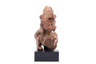 A FRAGMENTARY CARVED RED SANDSTONE STATUE OF LORD SHIVA Possibly Rajasthan or Madhya Pradesh, India,