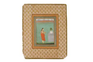 A FEMALE DEVOTEE MAKING AN OFFERING Possibly Awadh (Oudh), Northern India, ca. 1760 - 1780