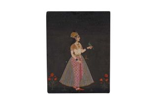 A LADY'S PORTRAIT AT NIGHT Mughal Provincial School, possibly Faizabad or Lucknow, Awadh (Oudh), Nor