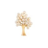 A CULTURED PEARL BROOCH BY TIFFANY