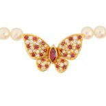 A SINGLE ROW CULTURED PEARL NECKLACE BY MAPPIN & WEBB