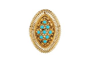 A TURQUOISE BROOCH/PENDANT
