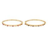 TWO GEM-SET BANGLES