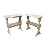 A NEAR PAIR OF WHITE PAINTED PINE BOOK TABLES