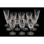 A COLLECTION OF WATERFORD LISMORE CRYSTAL GLASSES