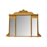 A LATE VICTORIAN NEOCLASSICAL REVIVAL GILT OVERMANTEL MIRROR