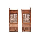 A PAIR OF CHINESE WOOD WINDOW SHUTTERS, EARLY 20TH CENTURY