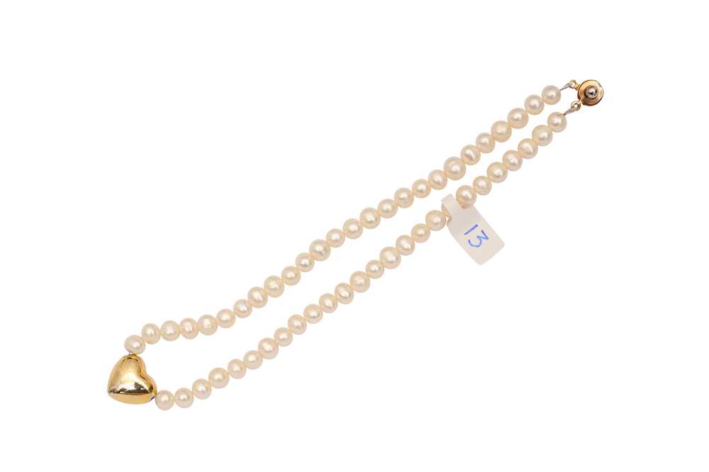 A PEARL AND IMITATION DIAMOND NECKLACE - Image 3 of 4