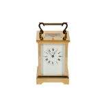 A BRASS ANGELUS REPEATER CARRIAGE CLOCK