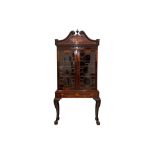 AN 18TH CENTURY INLAID BOOKCASE ON STAND
