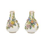 A PAIR OF MEISSEN-STYLE PORCELAIN VASES