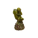 GREEN CHERUB ORNAMENT