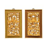 TWO CHINESE GILTWOOD PANELS