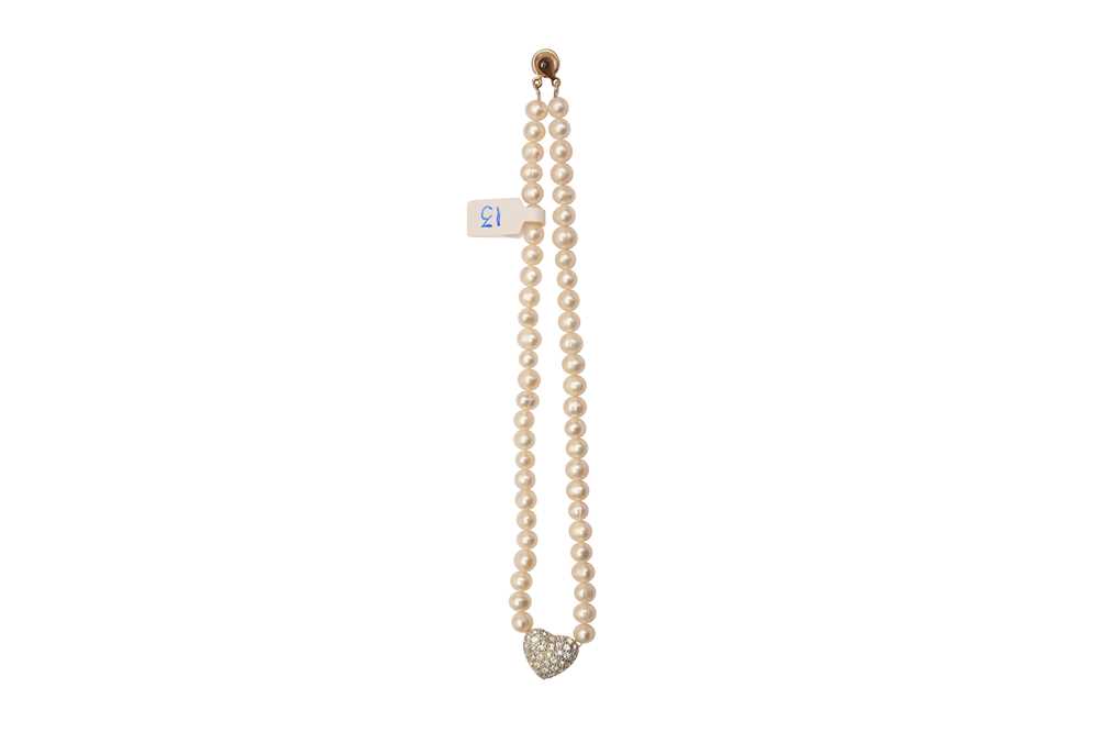A PEARL AND IMITATION DIAMOND NECKLACE - Image 4 of 4