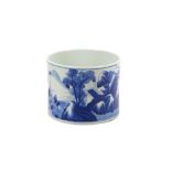 A CHINESE BLUE AND WHITE BRUSH POT, 20TH CENTURY OR LATER