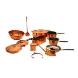 A COLLECTION OF COPPER ITEMS, MAINLY 19TH CENTURY