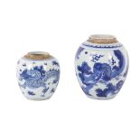 TWO CHINESE BLUE AND WHITE JARS, 19TH/20TH CENTURY