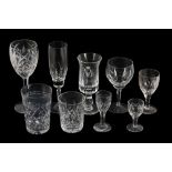 A LARGE GROUP OF DRINKING GLASSES